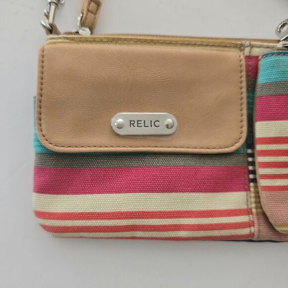 Relic Retro Rainbow Striped Canvas Crossbody Bag Wristlet Colorful Purse‎ - Picture 4 of 13